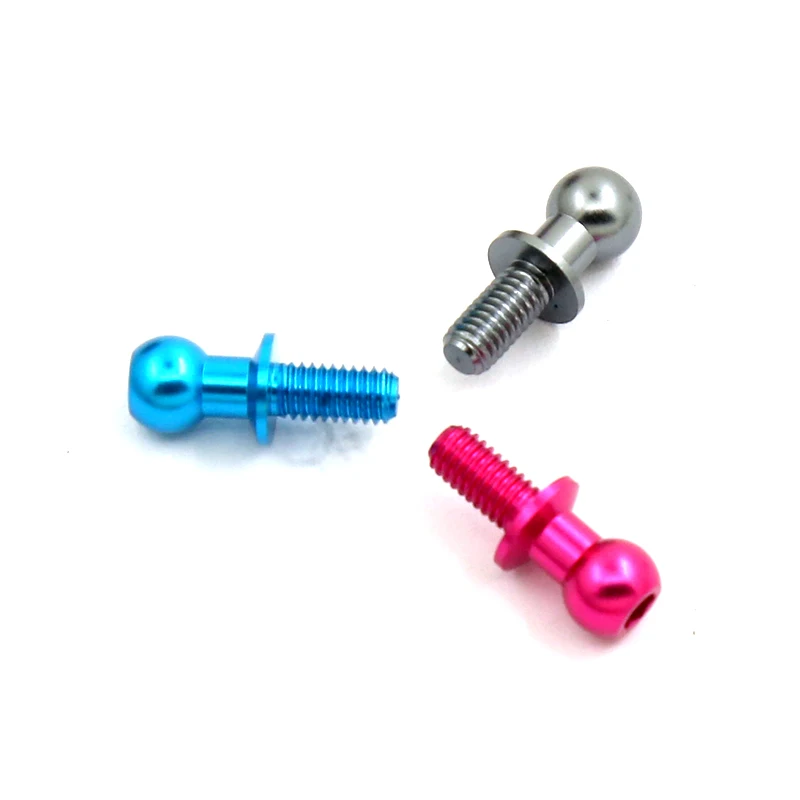 Tornillos de cabeza esférica hexagonal de Metal para Tamiya TT01 TT02 Sakura D5 1/10 RC Drift, piezas de repuesto universales, 10 piezas, color rosa