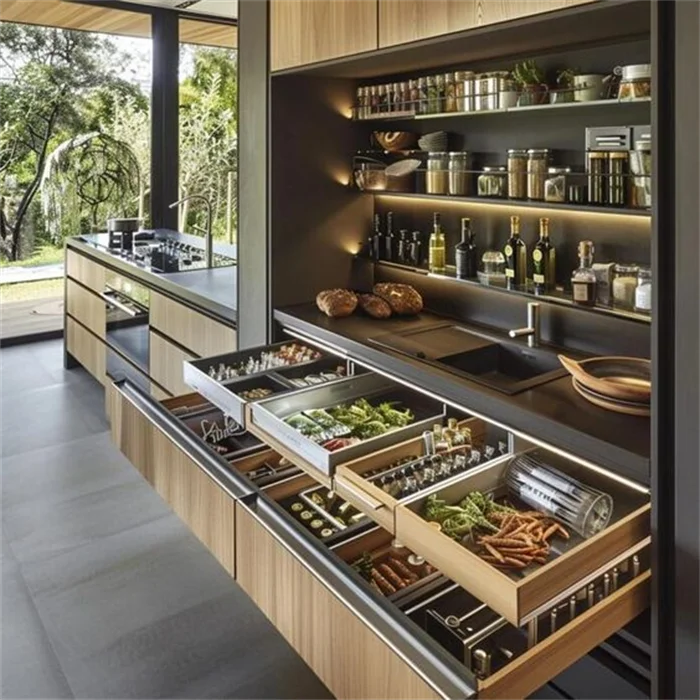 Modern Kitchen Cabinet Set, Classic Design, Newest Style, Modular Kitchen Furniture, 1 Sample Included