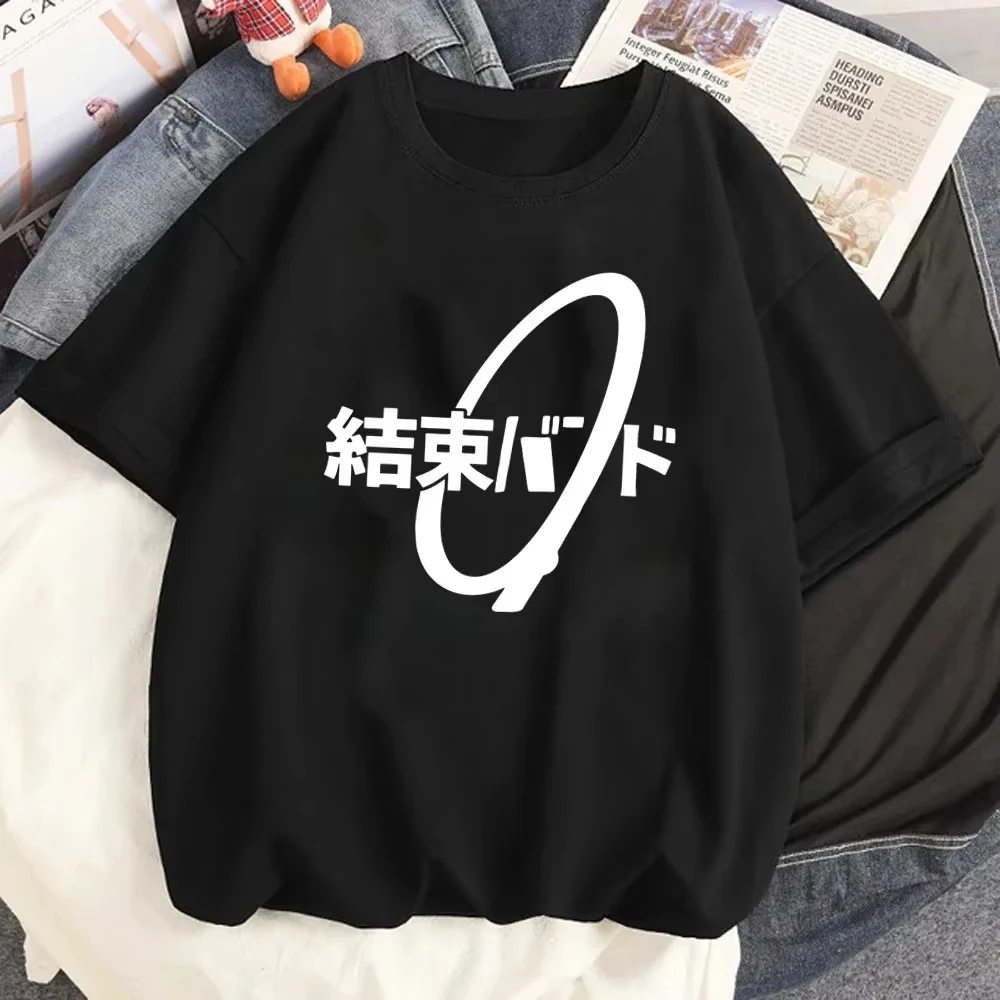 Hot Anime BOCCHI THE ROCK Manga Graphic Print T-Shirt Women Men Cartoon Gotoh Hitori Kawaii Fashion O-neck Cotton Summer New Tee