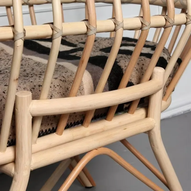 Woven Rattan Baby Crib Cradle Basket  with Base Hanger Mobile From