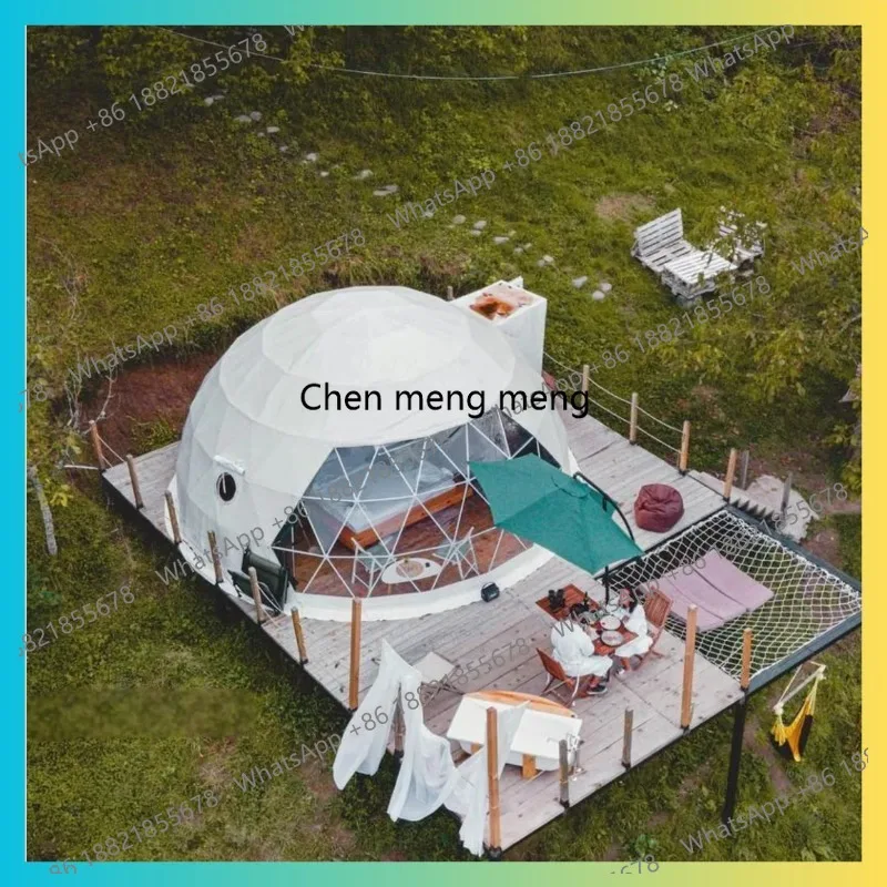 Luxury Camping Geodesic Dome House Hemispherical House PVC Geodesic Dome Tent Camping Dome Tent Hotel Tent for Glamping Resort