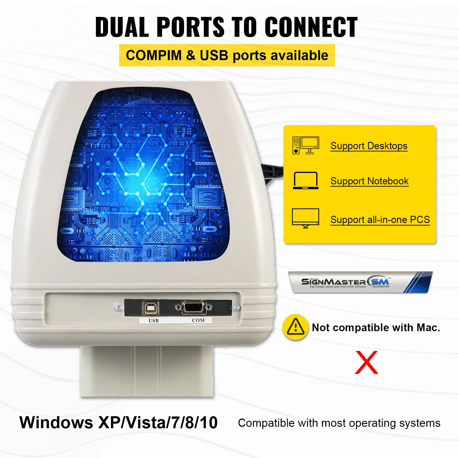 Imagem -05 - Vevor 2834 Polegada Cortador de Vinil Plotter Sinal Máquina de Corte com 20 Lâminas Lcd Signmaster Software Porta Usb p Polegadas Rolos