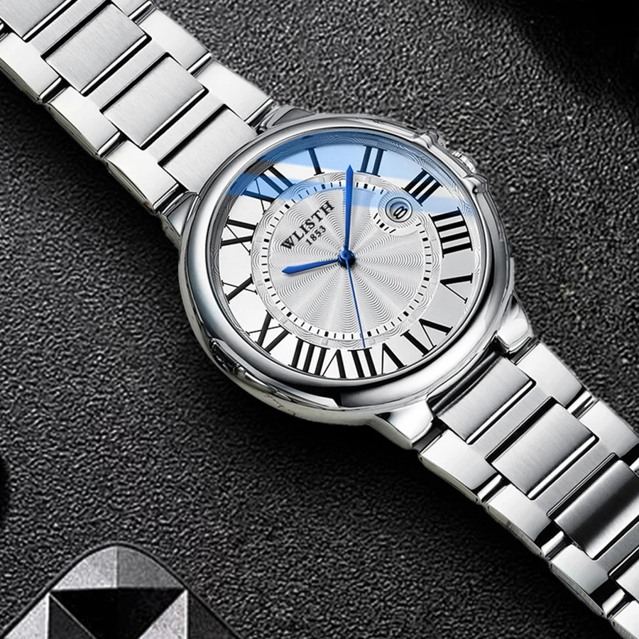Luxury Men's Watch High Quality Stainless Steel Wristwatches Waterproof Watches Quartz Watch Blue Balloon Series reloj hombre