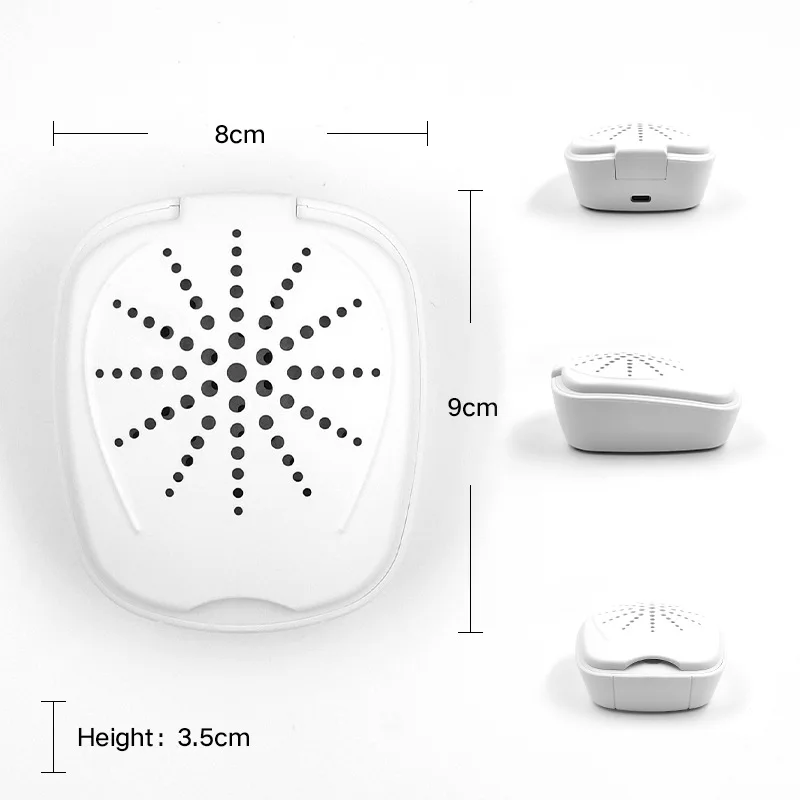 Dedicated electronic dryer for hearing aid accessories used for drying, dehumidifying, caring for, and maintaining hearing aids