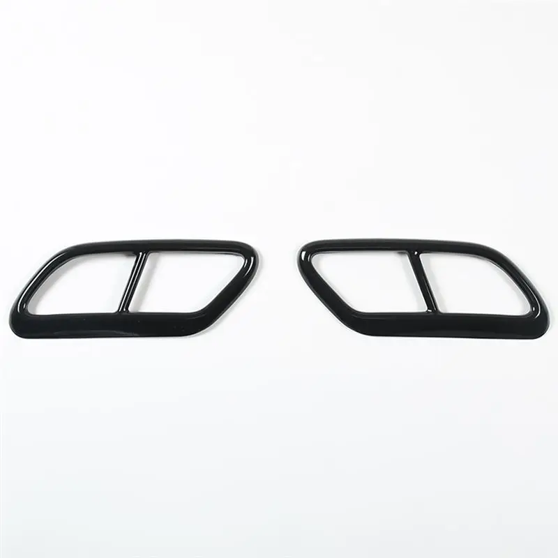 Black Stainless Steel Pipe Throat Exhaust Outputs Tail Frame Trim Cover For Volvo S60 2020 S90 V90 2016-2019 Accessories-A28K