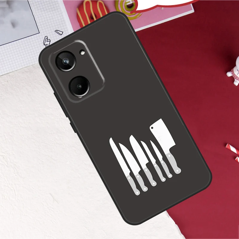 Cooking Chef Knives For Realme 10 11 12 13 14 Pro Plus GT6 GT7 15 Pro C61 C67 C63 C71 C55 C51 C65 C53 C75 Case