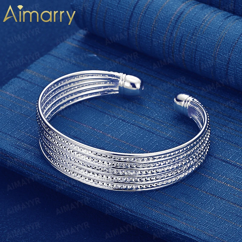 925 Sterling Silver Multi-layer Diamond Patterned Bracelet for Women's Parties and Banquets High-quality and Fashion Jewelry