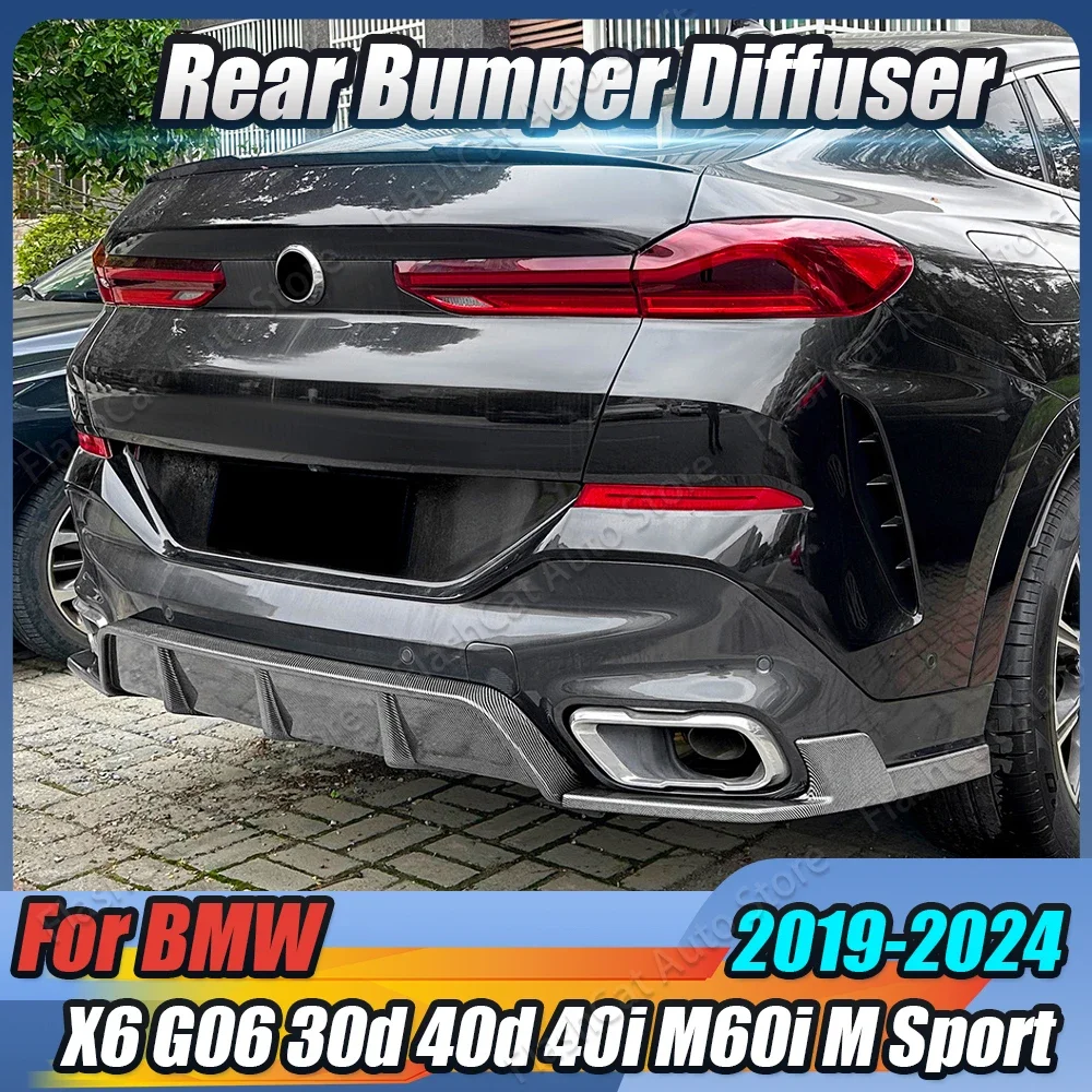 X6 G06 Car Rear Bumper Lip Splitter Diffuser Side Corner Protector Spoiler Body Kits For BMW X6 G06 40i 30d 40d M60i 2019-2024