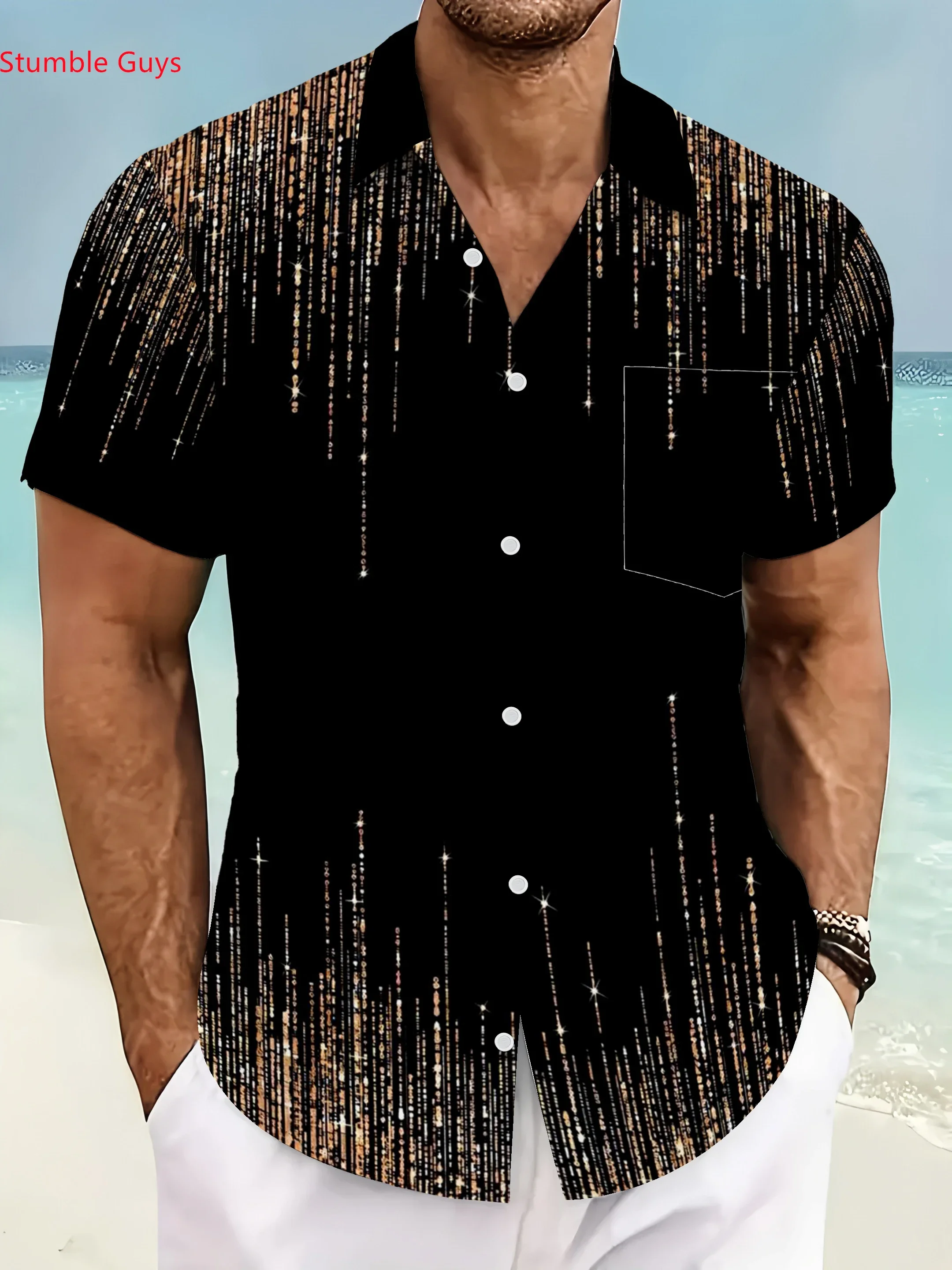 Men's 2026 New Summer Shirt Casual Hawaiian Man Women Short Sleeve Stylish Beach Party Print Tops