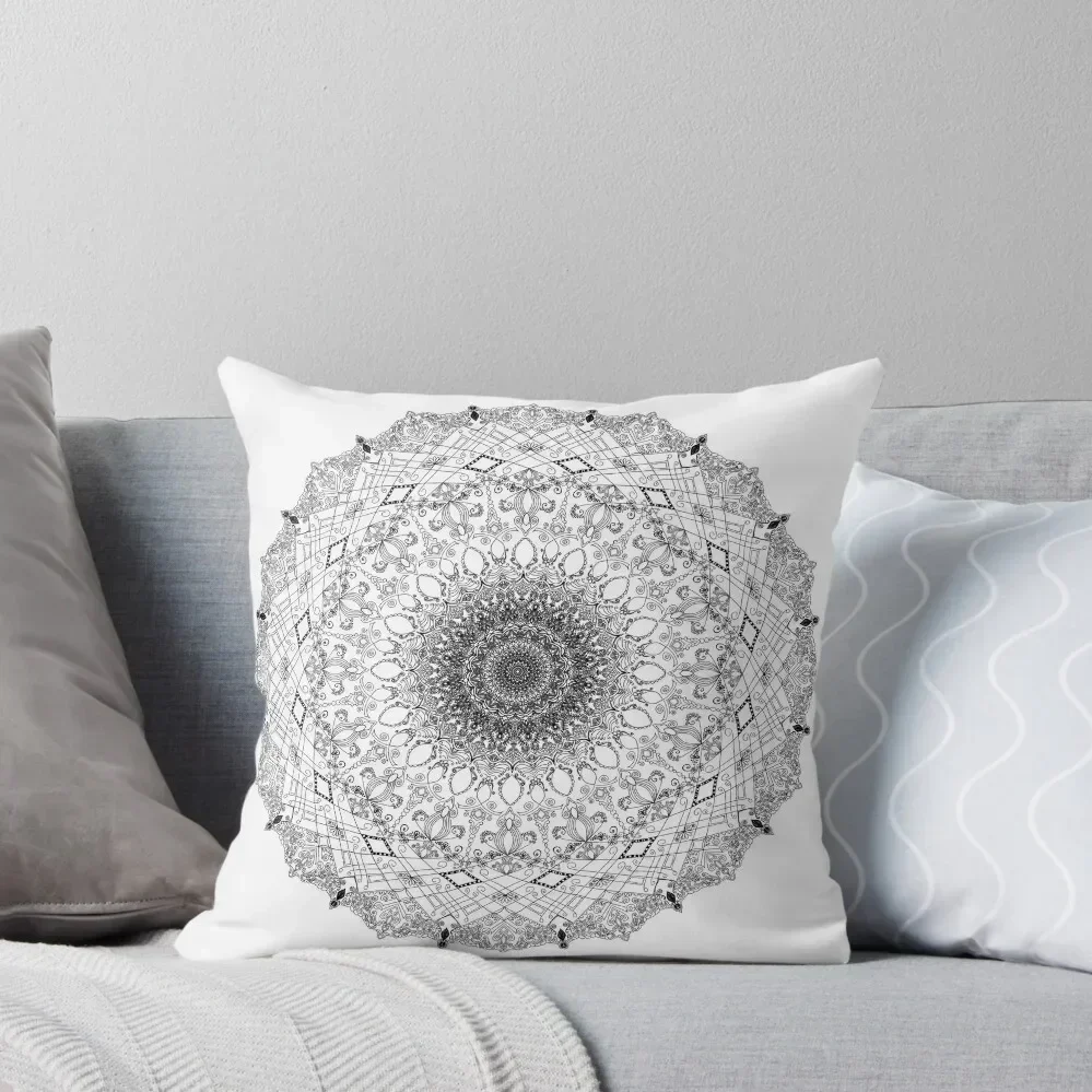 

Black and White Lace Mandala Throw Pillow bed pillows Luxury Living Room Decorative Cushions pillow