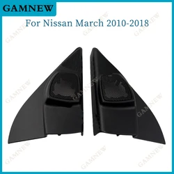 2PCS For Nissan March 2010-2018 Car Tweeter Refitting Audio Door Angle Gum Speaker Cover Boxes Mounts