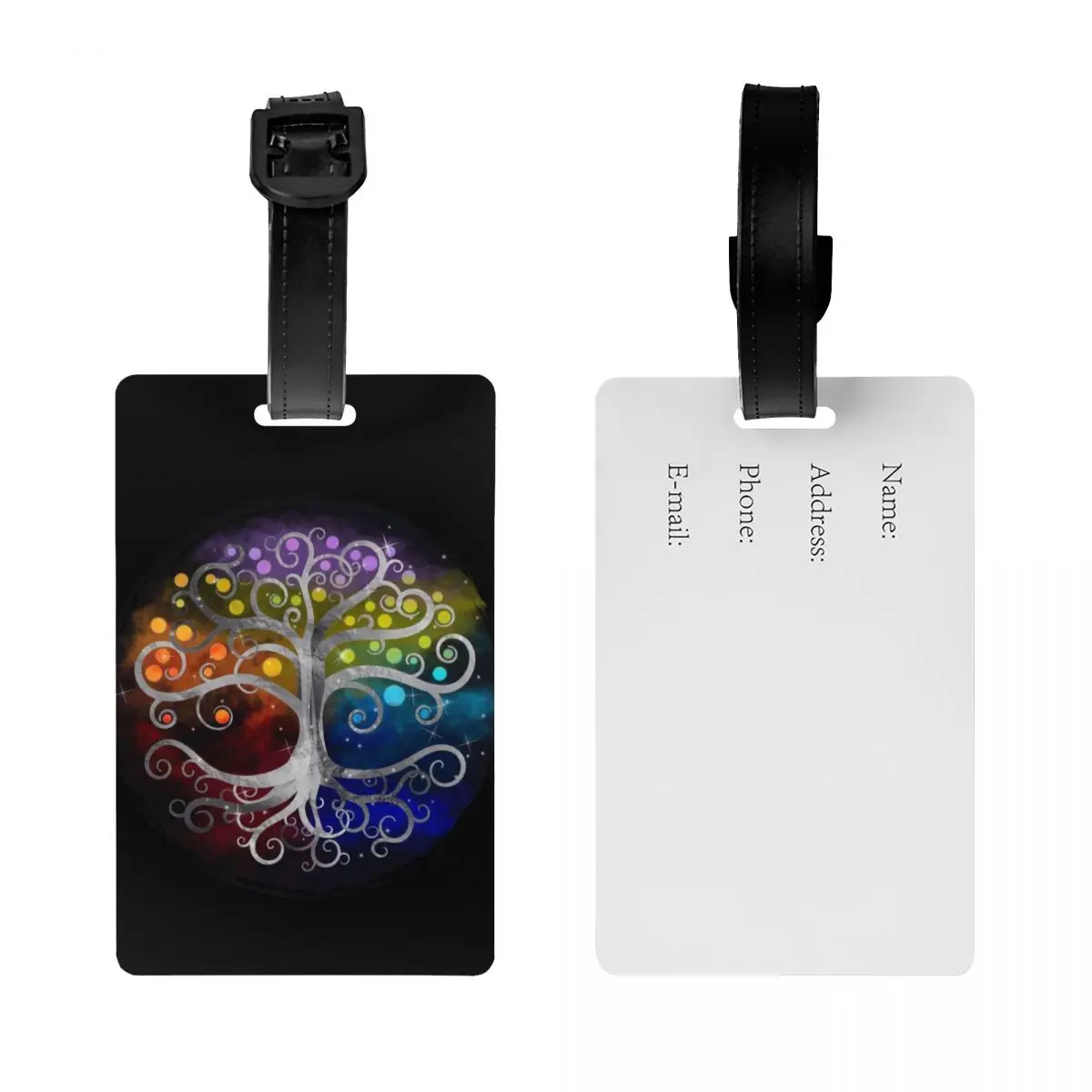 Tree Of Life Silver Swirl Luggage Tag Custom Vikings Baggage Tags Privacy Cover ID Label