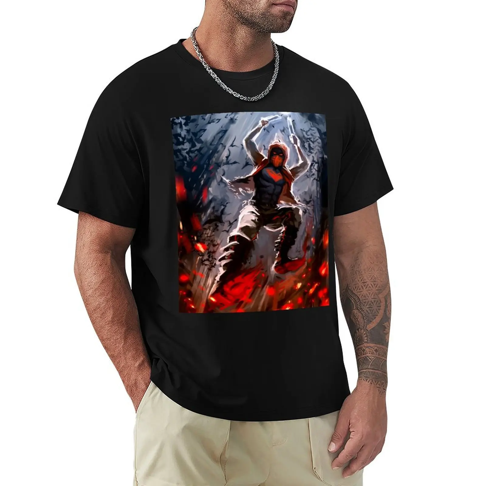 

red HOOD T-Shirt Basic Tee Shirt for Everyday Outfit