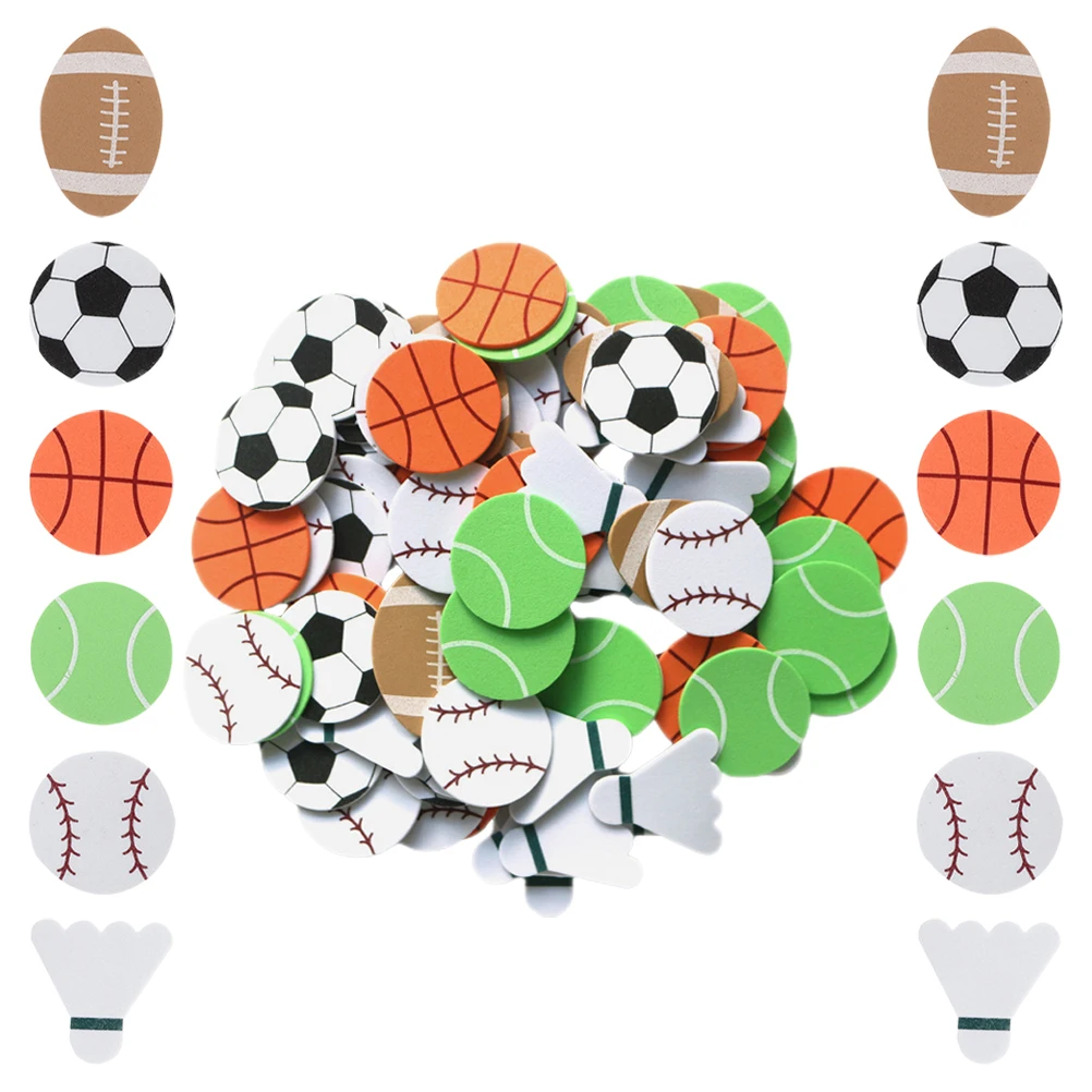 

90pcs Ball Stickers EVA Foam Sports Balls Birthday Party Decorations Self Adhesive 30Sheets Teaching Aids DIY Gifts