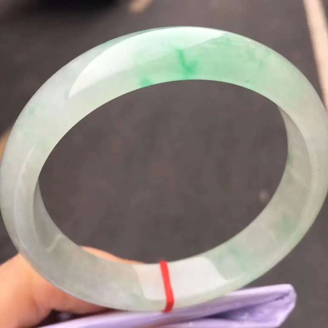 Original Ecological Texture Floating Flower Jadeite Bracelet AGrade Emerald Hand Ring Ice Perfect Jade Bangle Jewelry Accessorie