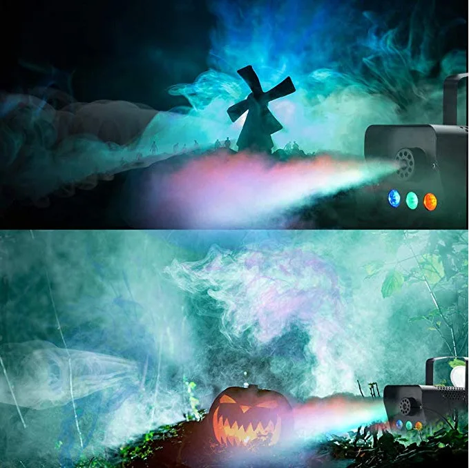 LED400W Afstandsbediening Draadgestuurde Rookmachine Rood Groen en Blauw Kleurrijke Always-on Stage Speciale Effecten Rookgenerator