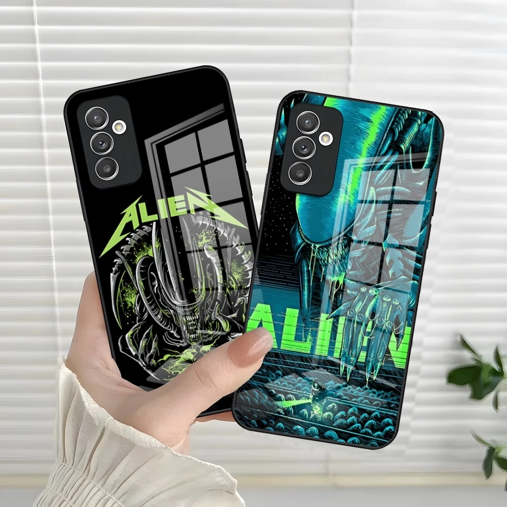 Movie Alien Xenomorph Phone Case for S24 Ultra Samsung S23 S22 S20 Fe S21 Plus Galaxy A54 A34 A24 A53 Note 20 Glass Cover