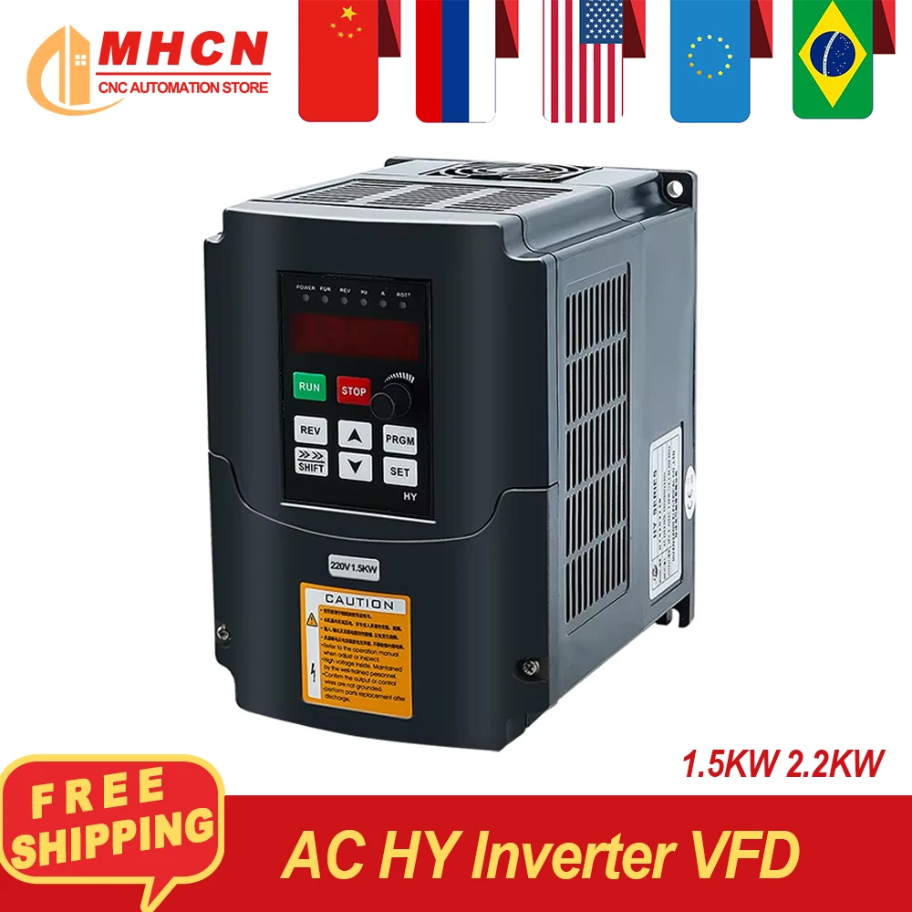 HY Variable Frequency Drive 0-400Hz 3P Output 1.5KW 2.2kw VFD Huanyang Inverter for CNC Spindle Motor Speed Control