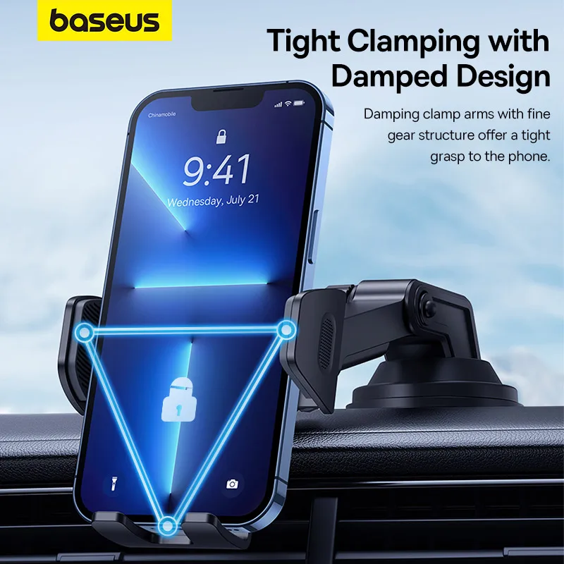 Baseus Car Phone Holder Suction Cup 360 Degrees Universal Smartphone Clamping Stands GPS Mount Support For iPhone Samsung Huawei