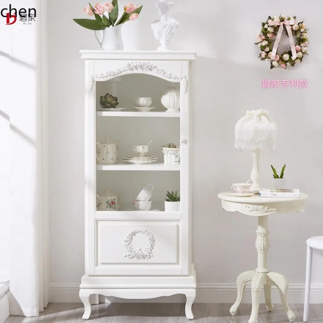HT Retro Sideboard Dopamine Display Cabinet Lolita Handcrafted Office Main Bookshelf