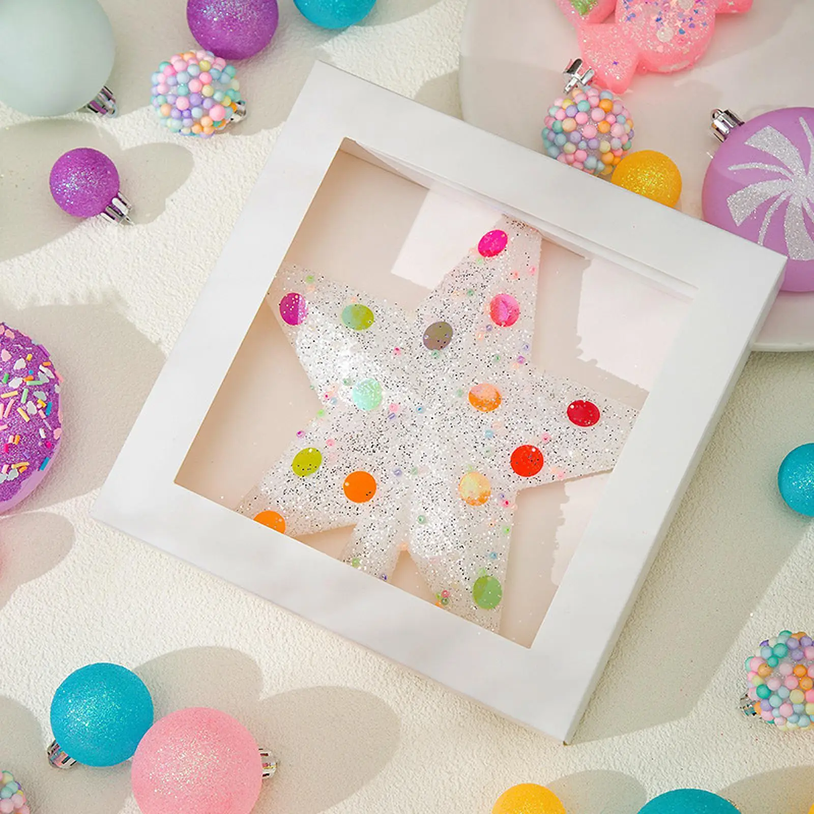 Xmas Decoration 8inch Glitter Christmas Star Tree Topper Accessories Holiday Decor