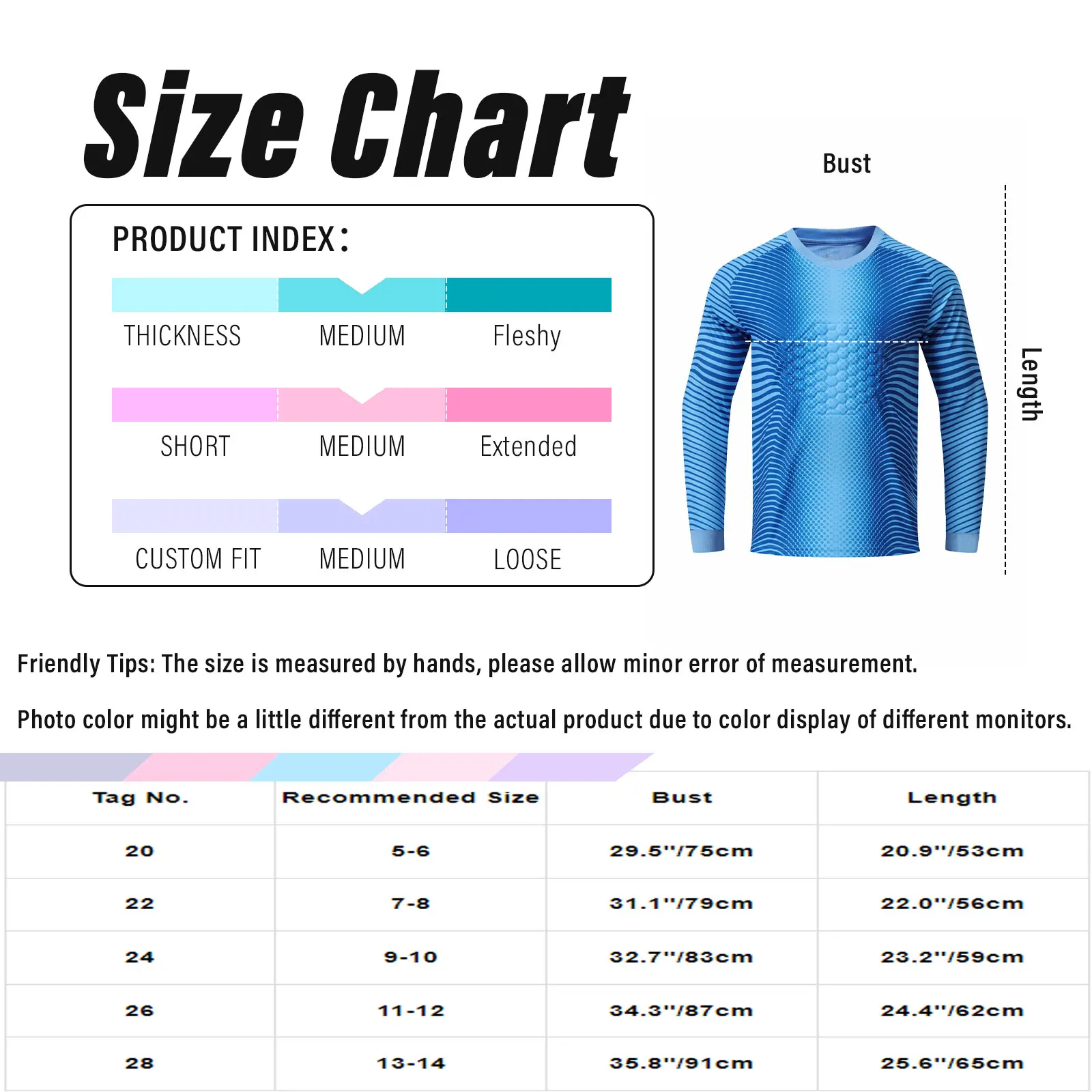 Children Boys Soccer Goalkeeper Tops Football Training Match Uniform Goalie Shirt Long Sleeve Quick-Drying Sponge Padded T-shirt