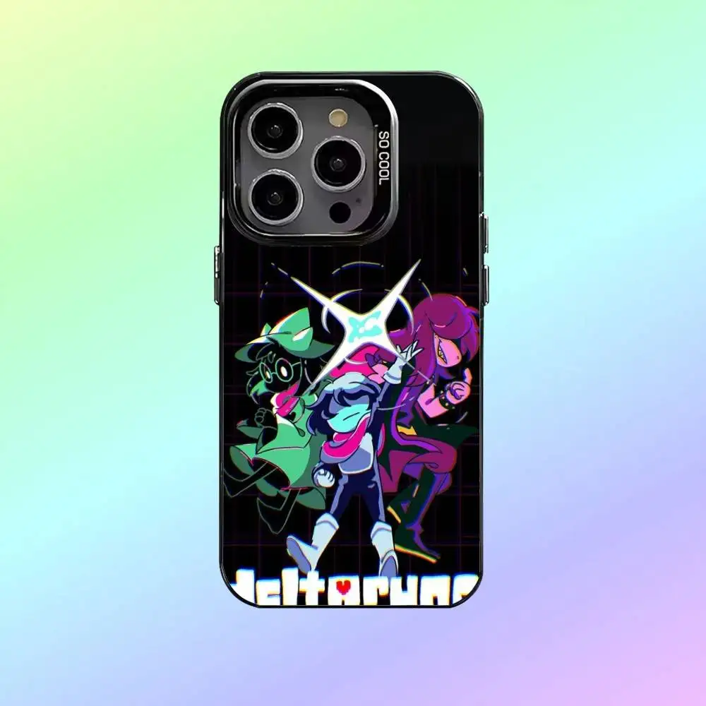Etui na telefon D-Deltarune Kris do iPhone'a 17, 16, 15, 14, 13, 12, 11 Plus, Pro Max, czarne, matowe, odporne na wstrząsy.