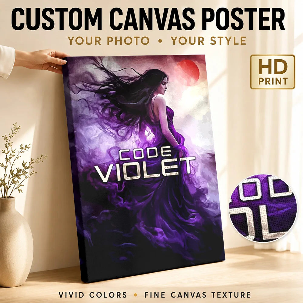Code Violet Game Canvas Poster Customized Photo Gaming Anime Wall Paintings Decoration for Bedroom Ready to Hang Gift for Fans