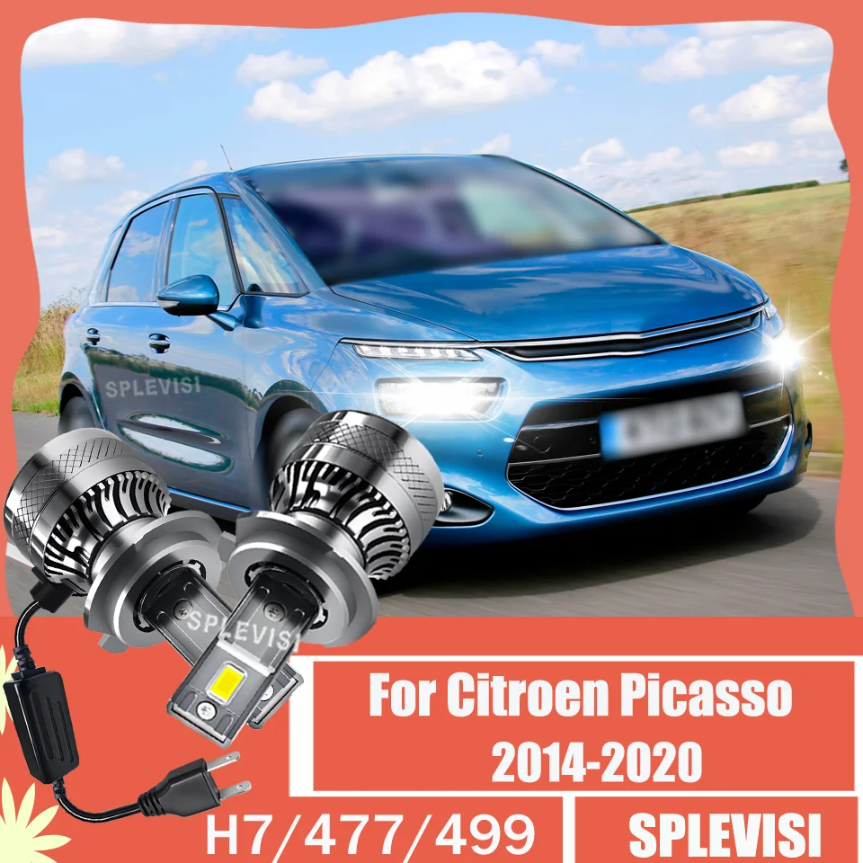 

2Pcs Newest Arrival Headlight LED H7 Bulbs Reduce Driver Fatigue During Long Night Journeys For Citroen Picasso 2014-2019 2020
