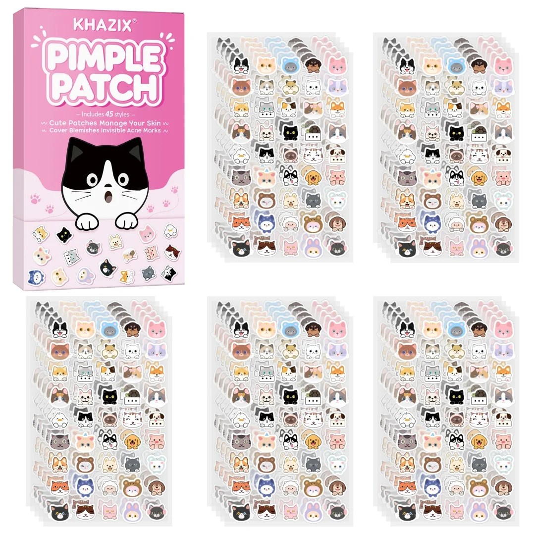 Patch per l'acne del fumetto da 700 pezzi, cerotto per l'acne correttore viso a forma di gatto carino, sicuro, non tossico