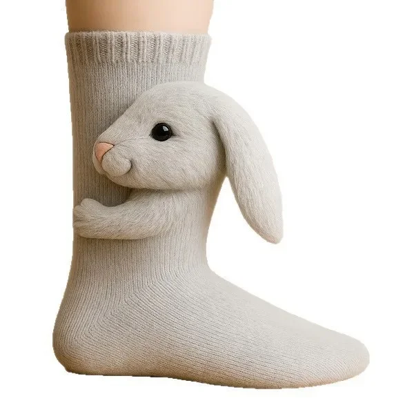 Animal Christmas Knitting Floor Heattech Socks Cute Fall and Winter Floor Socks