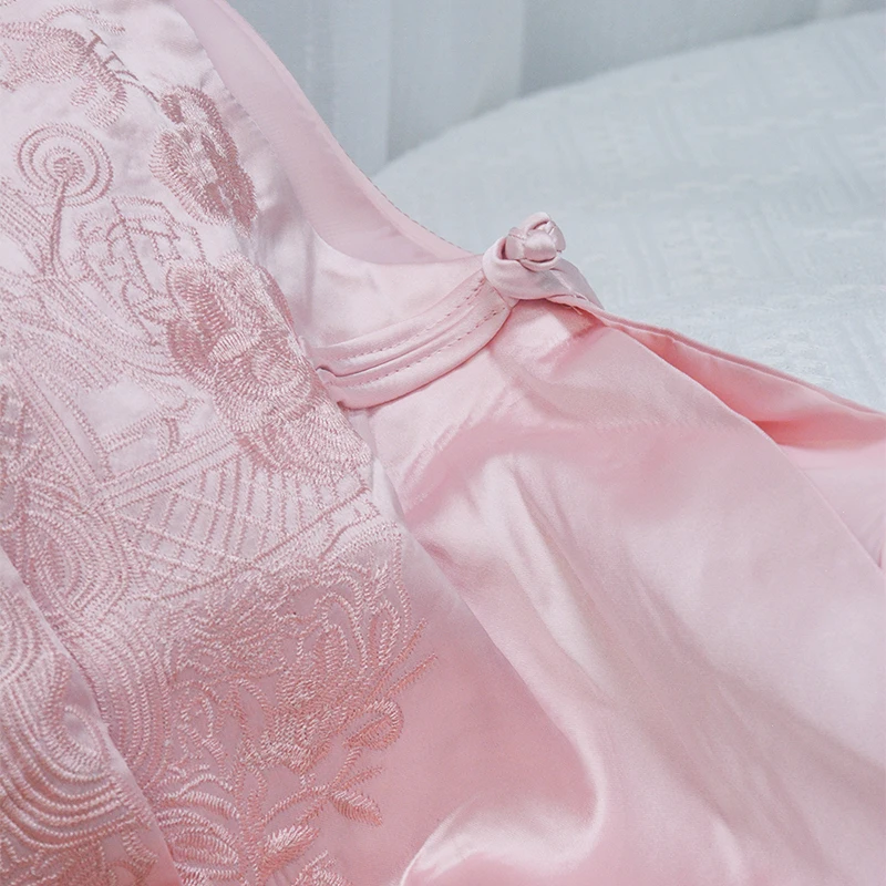 Vintage Sleeveless Vest Top New Chinese Style Pink Embroidery Stand Collar Layered Vests Autumn Temperament Women\'s Clothing