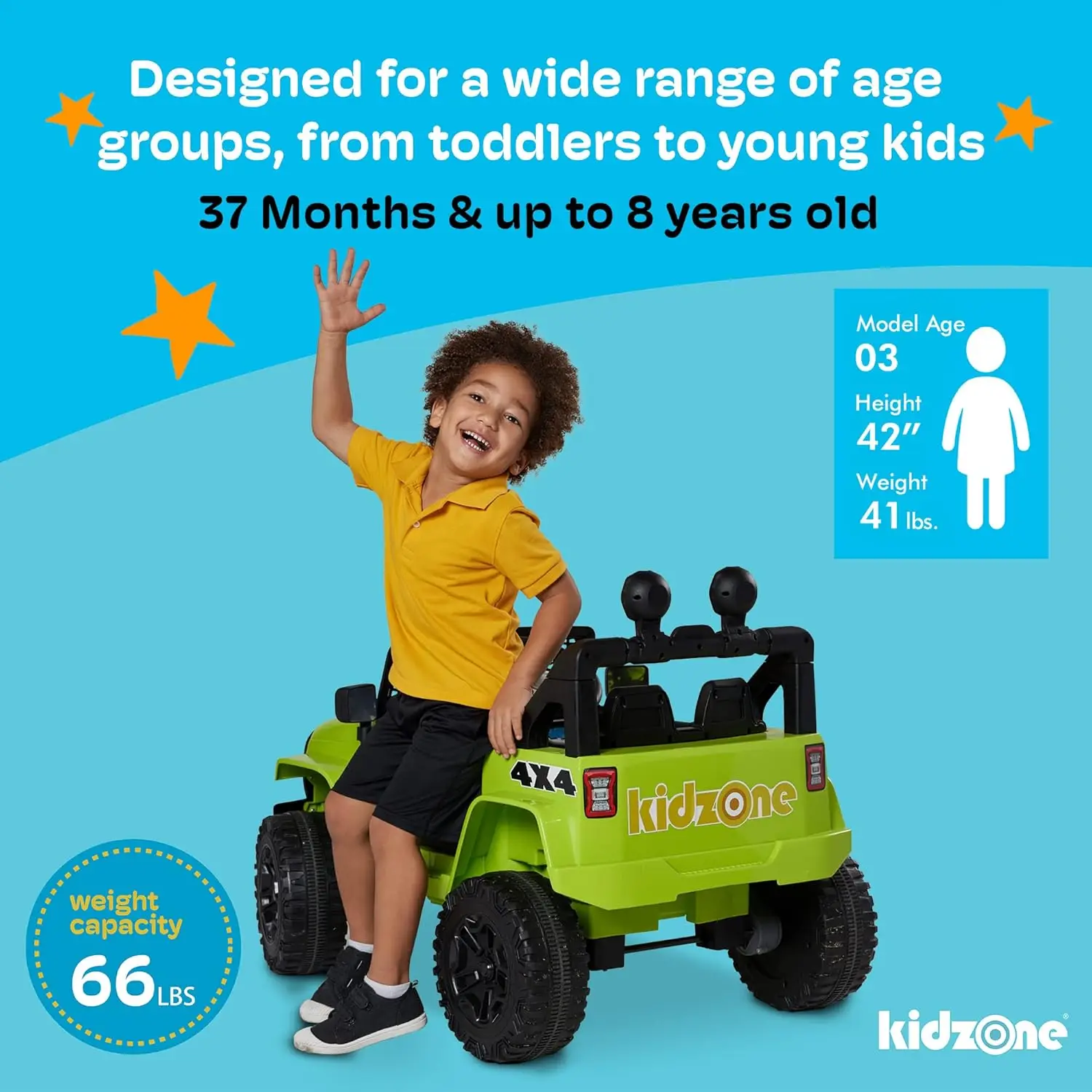 Ride On Truck Vehículo de juguete eléctrico para niños con batería de 12 V con placa de matrícula DIY, cuádruple de 4 ruedas, control remoto para padres, M