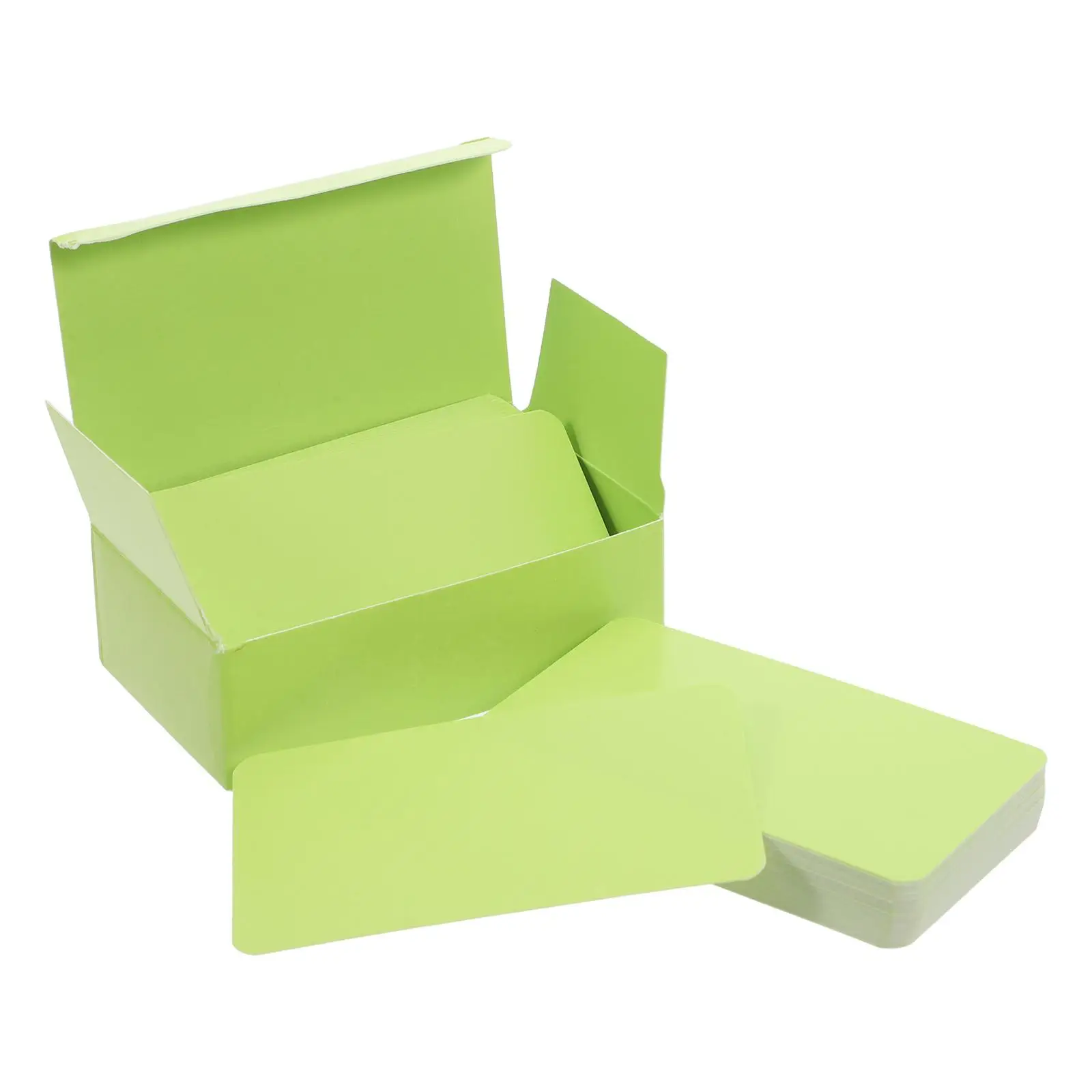 

100 Pcs English Learning Cards Blank Vocabulary Flashcards White Study Paper Business Note Index Set Tiny Round Corner