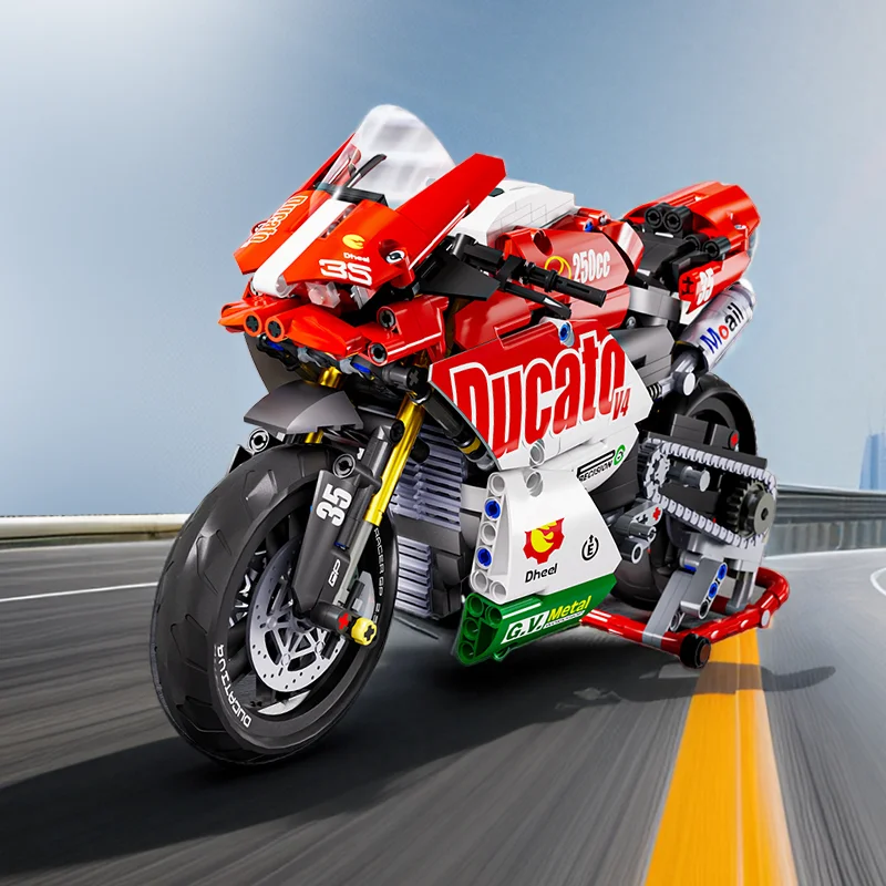 

TOYLINX 883 шт. набор строительных блоков для мотоцикла, Коллекционная механическая настольная модель, велосипедная игрушка, сделай сам, кирпичи для детей и взрослых