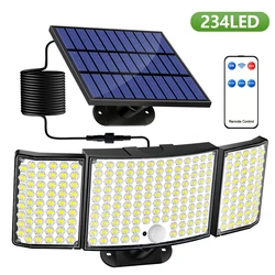 Solar Lights Outdoor 100/172/234 LED Solar Powered Motion Sensor Security Lights Wall Lamp IP65 Waterproof Remote Street Light