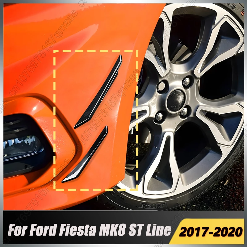 4 pçs amortecedor dianteiro lado canards frente lábio spoiler divisor guarnição adesivo para ford fiesta mk8 st linha 2017 2018 2019 2020 kits de corpo