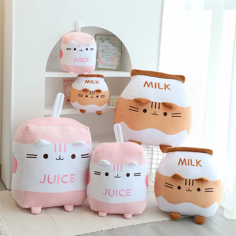 Criativo Milk Drink Soft Dolls Brinquedos de desenhos animados recheados Super macio, presentes de delicadeza fofos para crianças Decoração de casa Almofada de alta qualidade