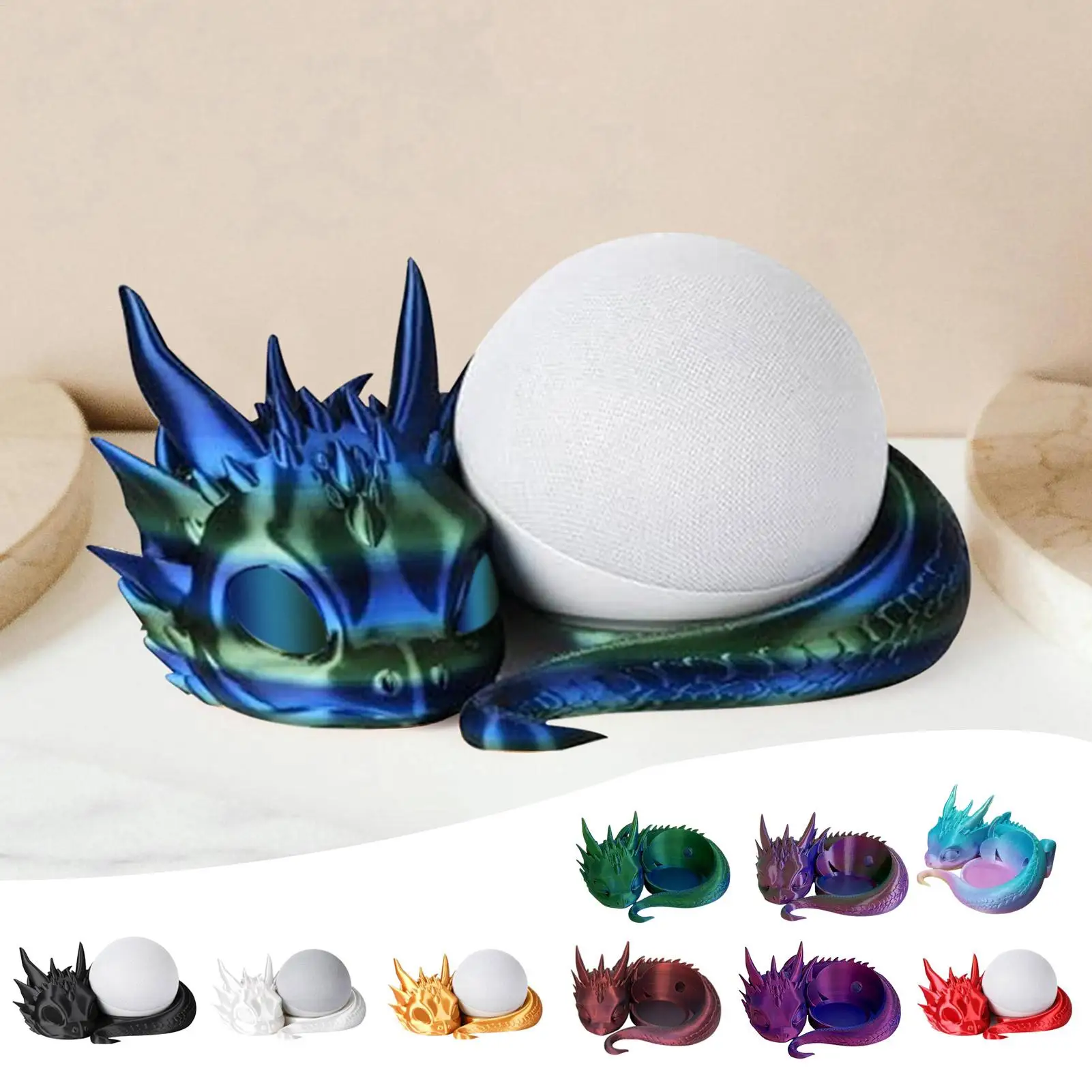 

Подставка для динамика Изысканное украшение для рабочего стола 3D-печать Умная подставка для динамика в форме дракона для прикроватной тумбочки