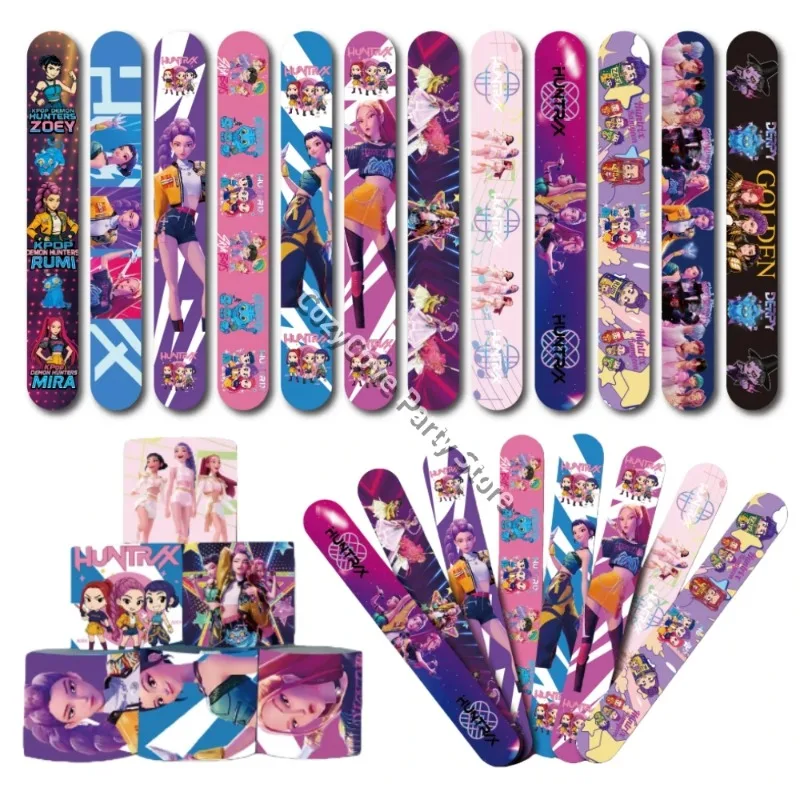 Kpop Demon Hunter Slap Bracelets Anime Snap Bracelet pour cadeaux de fête d'anniversaire cadeaux de prix scolaire