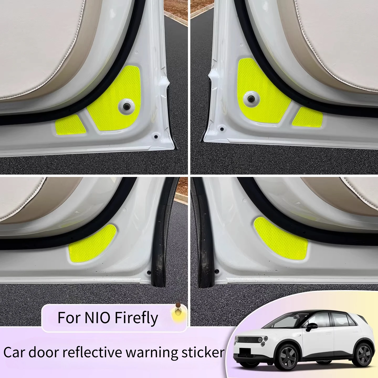 

For NIO Firefly Vehicle Door Reflective Sticker - Multi-Functional Night Light Warning Creative Decorative Sticker Accessories