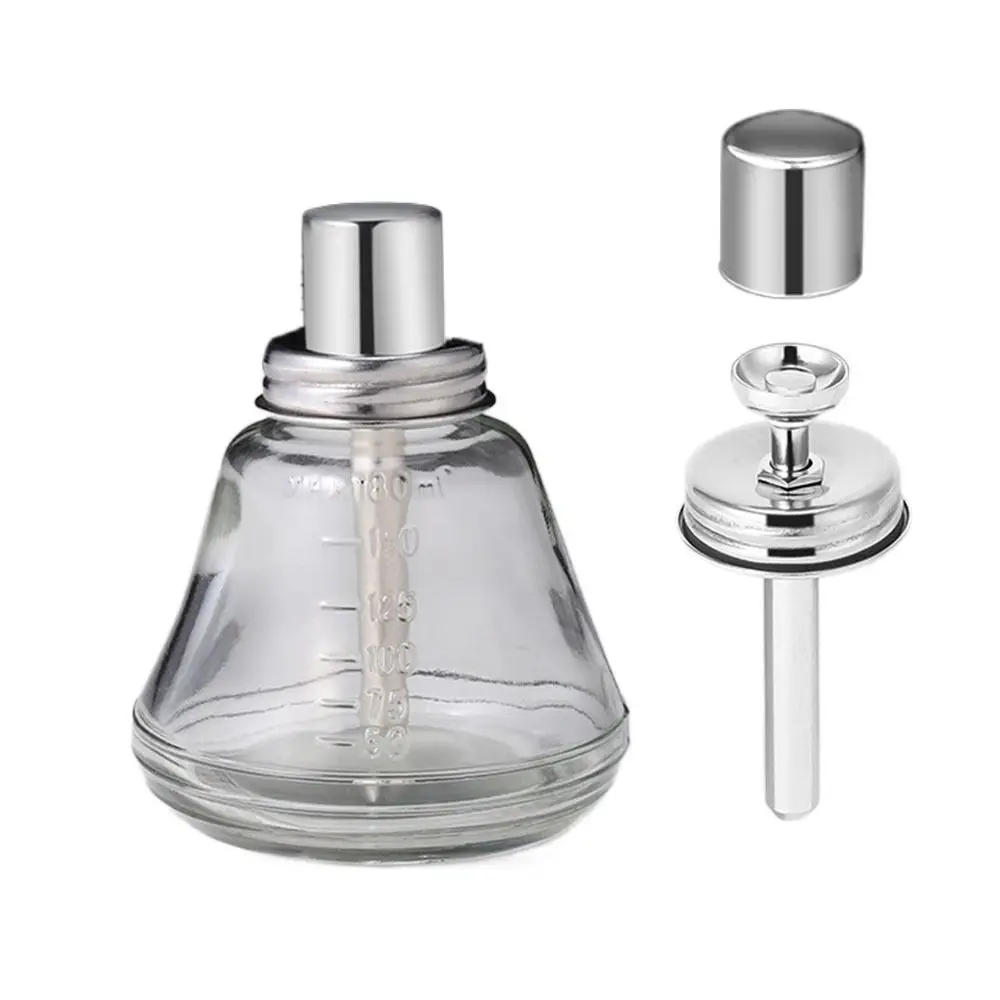 Glass Push Down Pump Dispenser 180ml Anticorrosion Liquid Pump Dispenser Bottle Multifunctional Clear Nail Polish Remover Bottle