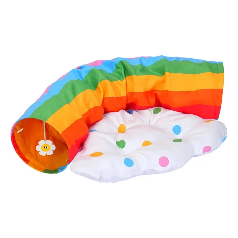 Rainbow Cat Tunnel Four Seasons Universal Cat Nest Tunnel Removable, Washing, Playing and Resting Integrated Cat Escape House