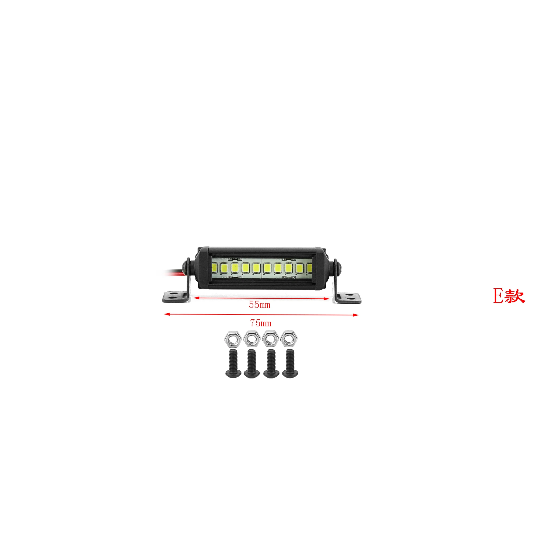 55/75/95/115/135/215mm LED Light Bar Roof Lamp Lights for Axial SCX10 90046 Traxxas TRX4 Slash Rustler 1/8 1/10 RC Car Upgrade