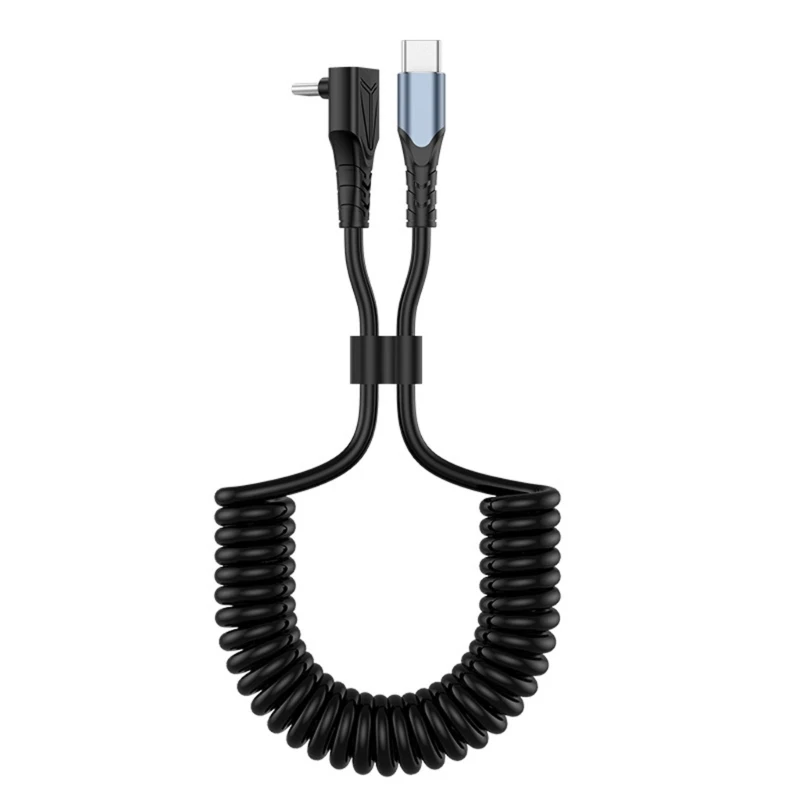 코일 USB C에서 USB C에서 C 케이블 데이터 속도 조절 가능한 길이 PD60W 빠른 충전 .h05a