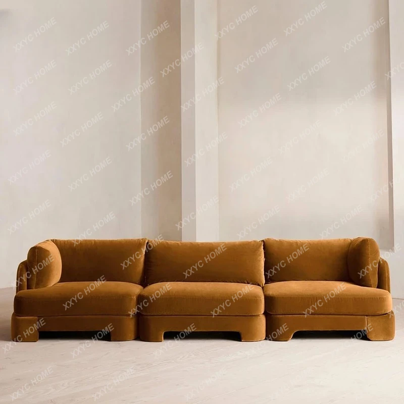 

Модульный диван из ткани в стиле ретро, диван ваби-саби, комбинированный диван для гостиной, французская маленькая квартира