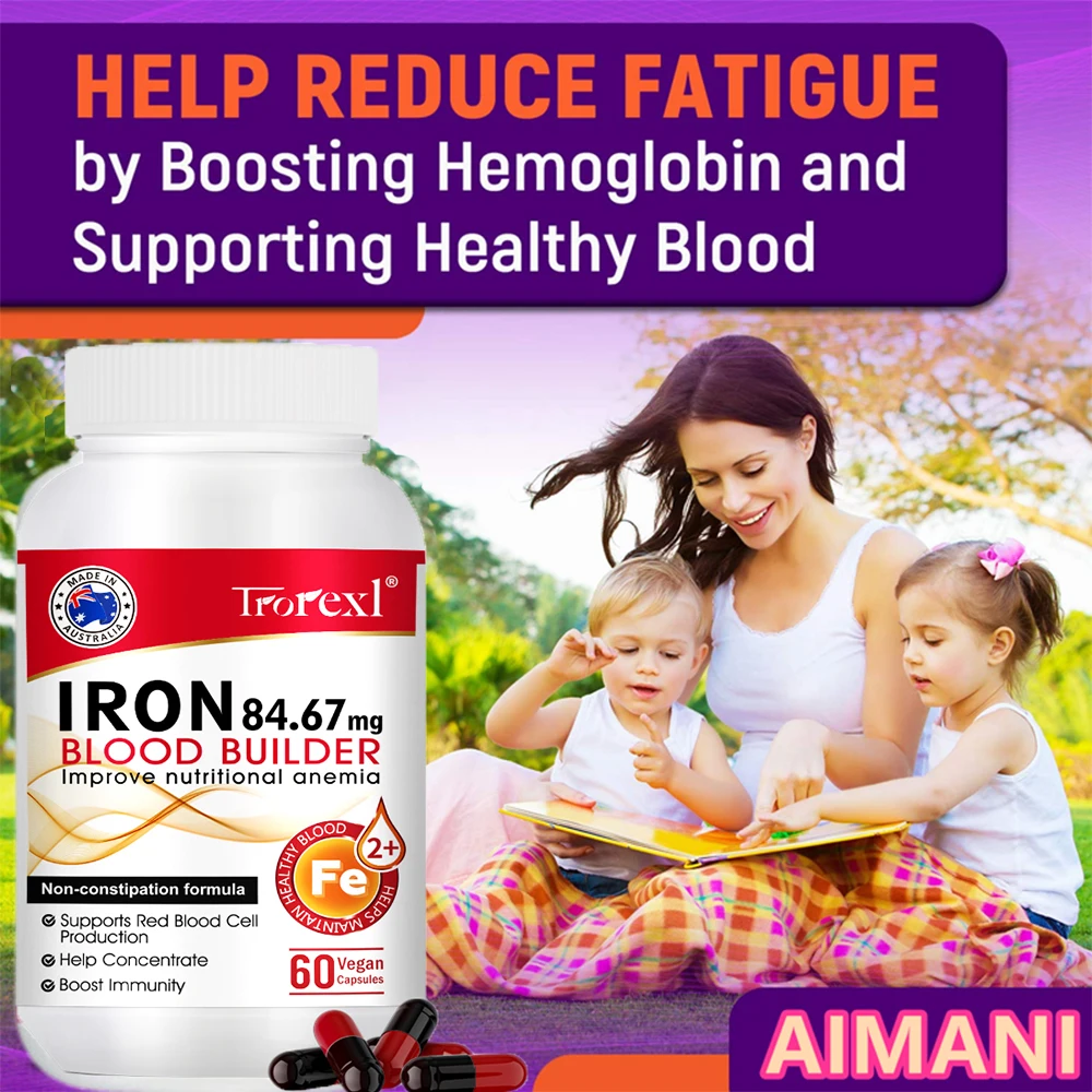 Iron Blood Builder Supplement for Women Nutritional Anemia, Iron Levels, Enhance Immunity Pills for Women Boosting Hemoglobin