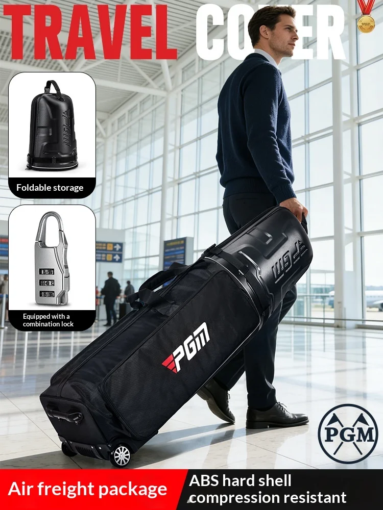 PGM Golf Hard Shell Aviation Bag Men's and Women's Air Transport Bag Waterproof Travel Strap Tugboat Bag Protective Cover HKB020