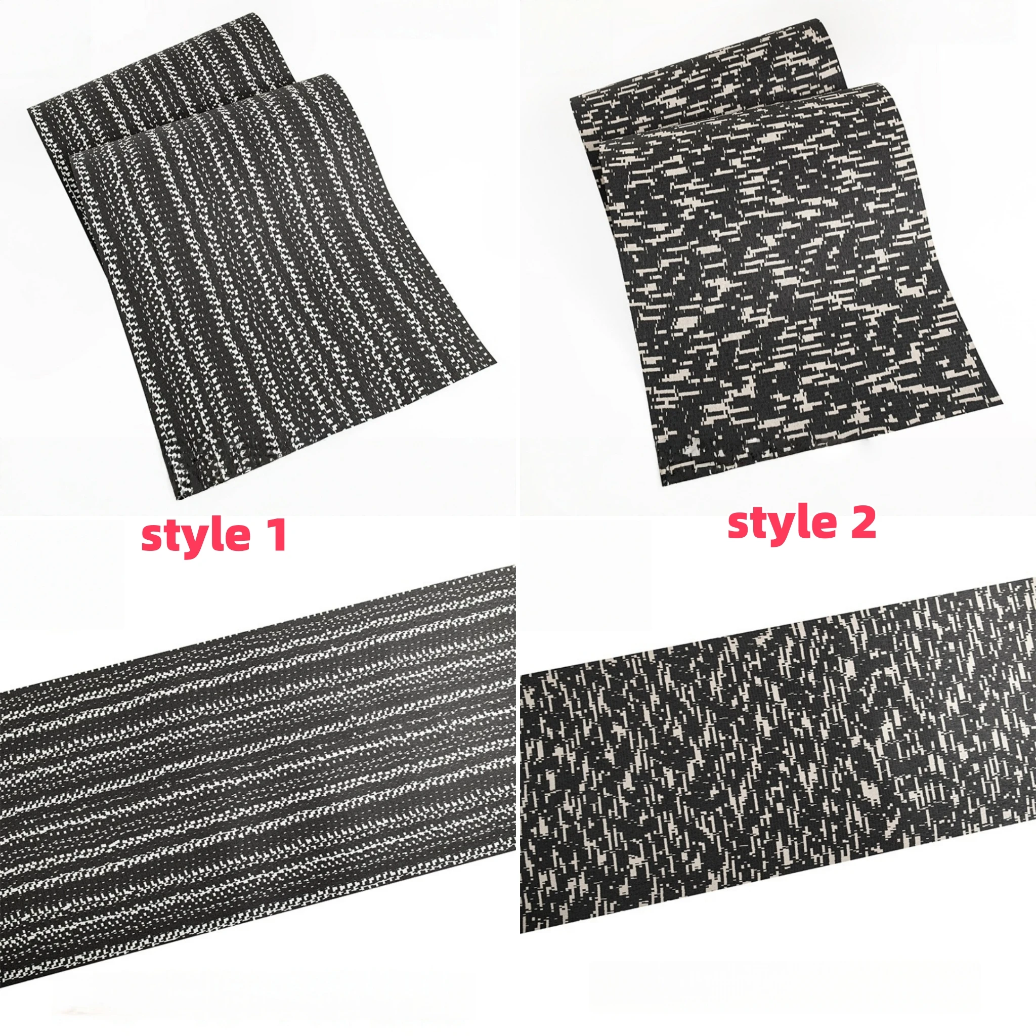 

58x250cm Rhythm Stripe Engineered Wood Veneer Sheet for Interior Decor, Black & White Linear Grain Recon. Veneer