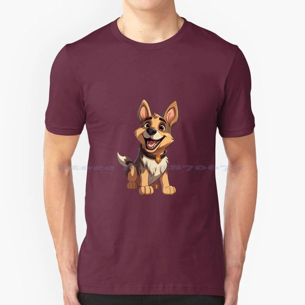 Adorable And Curious German Shepherd Puppy T Shirt 100% Cotton Tee Adorable Animal Fan Art Dog Lover Kawaii Video Game